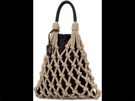 bolsa prada macrame|Bolsa de Macramé estilo Prada. Paso a paso con sólo 2 nudos.